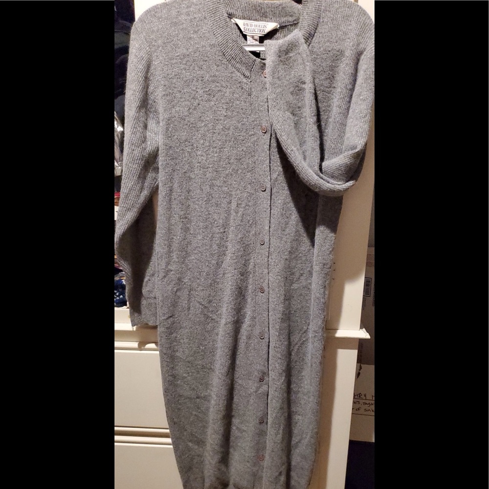 NWOT vintage gray lambswool & angora (rabbit) sweater David Hollis Collection M